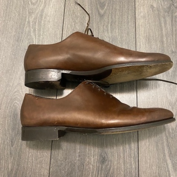 Ermenegildo Zegna Brown Leather Oxford Size US 11 - Picture 3 of 15